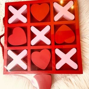 Valentine Red and Pink XOXO Tic Tac Toe Game Hanging Wall Decoration